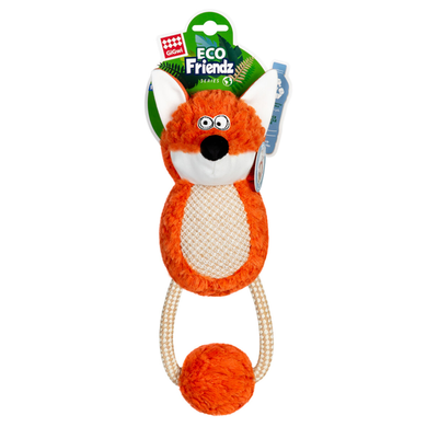 Іграшка для собак Лисиця з пищалкою та мотузкою GiGwi ECO FRIENDZ