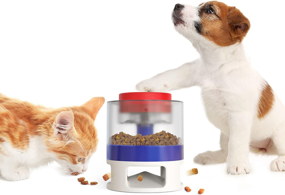 Round Fun Pet Feeder-B Yellow &mdash; interactive toy-feeder for dogs and cats