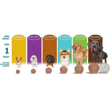 Таблетки от глистов, блох и клещей для собак Симпарика ТРИО 1.25 - 2.5 кг