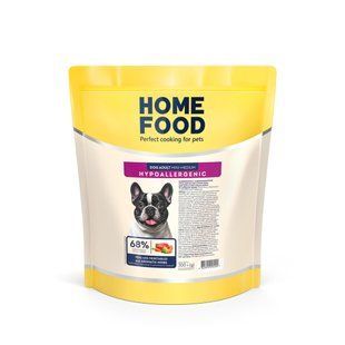 Гипоаллергенный сухой корм HOME FOOD для взрослых собак мелких и средних пород Телятина с овощами и душистыми травами Hypoallergenic, 300 г