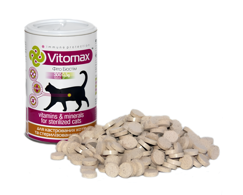 Вітаміни "Для кастрованих котів та стерилізованих кішок" (300 табл)