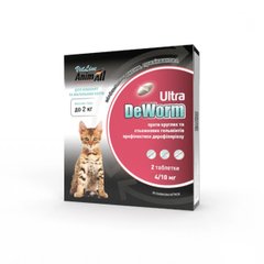 Антигельминтный препарат AnimAll VetLine DeWorm Ultra для кошек и котят до 2 кг