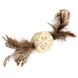Игрушка для котов Плетеный мячик со звоночком и перьями GiGwi Catch&scratch