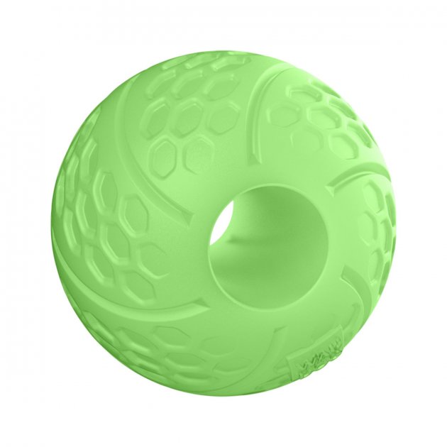 WAUDOG Fun glow-in-the-dark dog ball with a treat hole