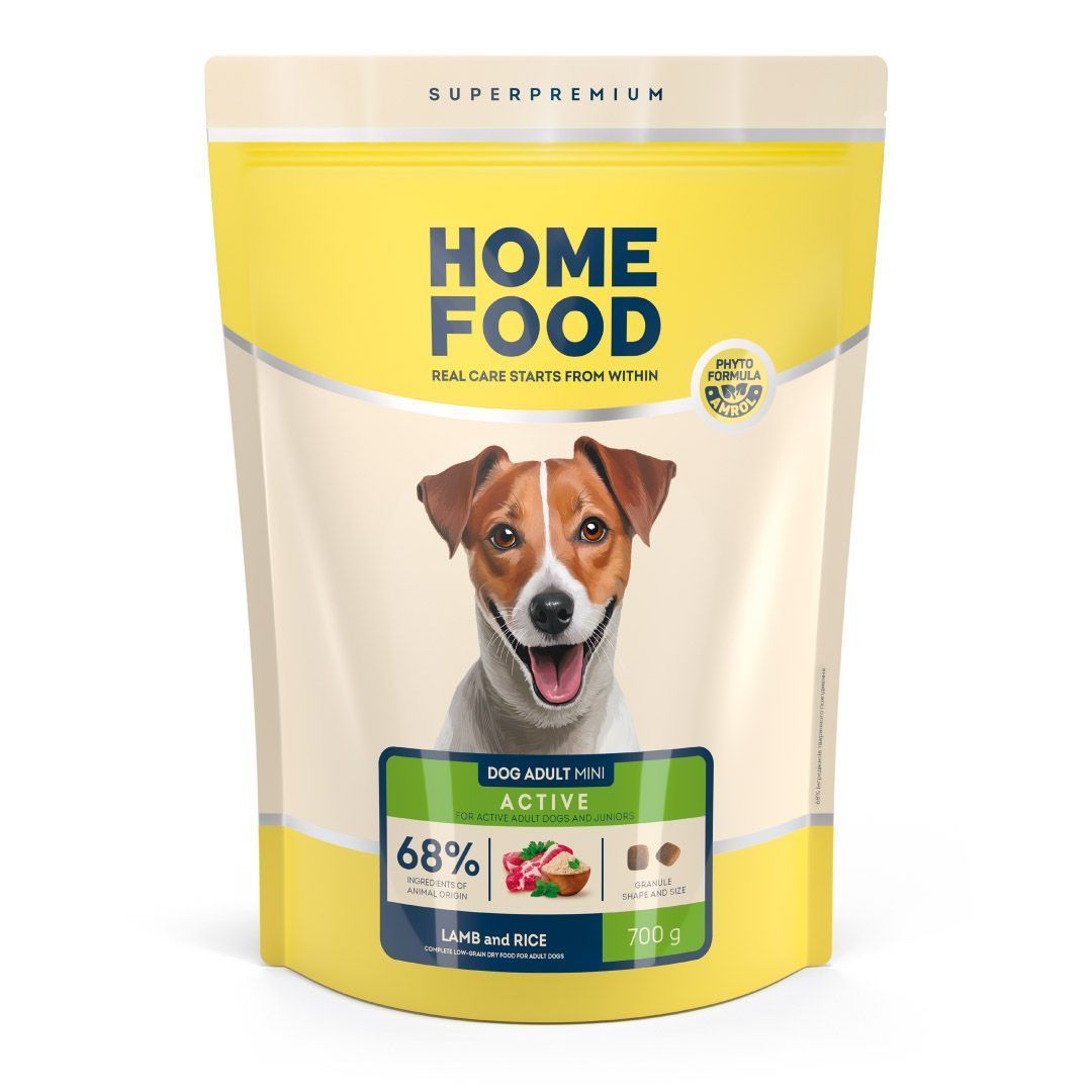 Низькозерновий сухий корм HOME FOOD для активних дорослих собак і