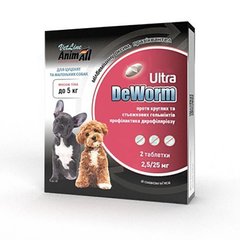 Антигельминтный препарат AnimAll VetLine DeWorm Ультра для собак и щенков до 5 кг
