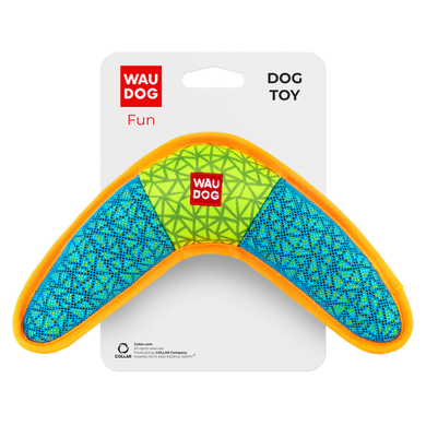 Игрушка для собак WAUDOG Fun, "Бумеранг", Ш 24 см, Д 14 см, голубой