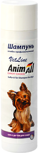 Shampoo with sulfur and tar for dogs Animall Vetline, 250 ml