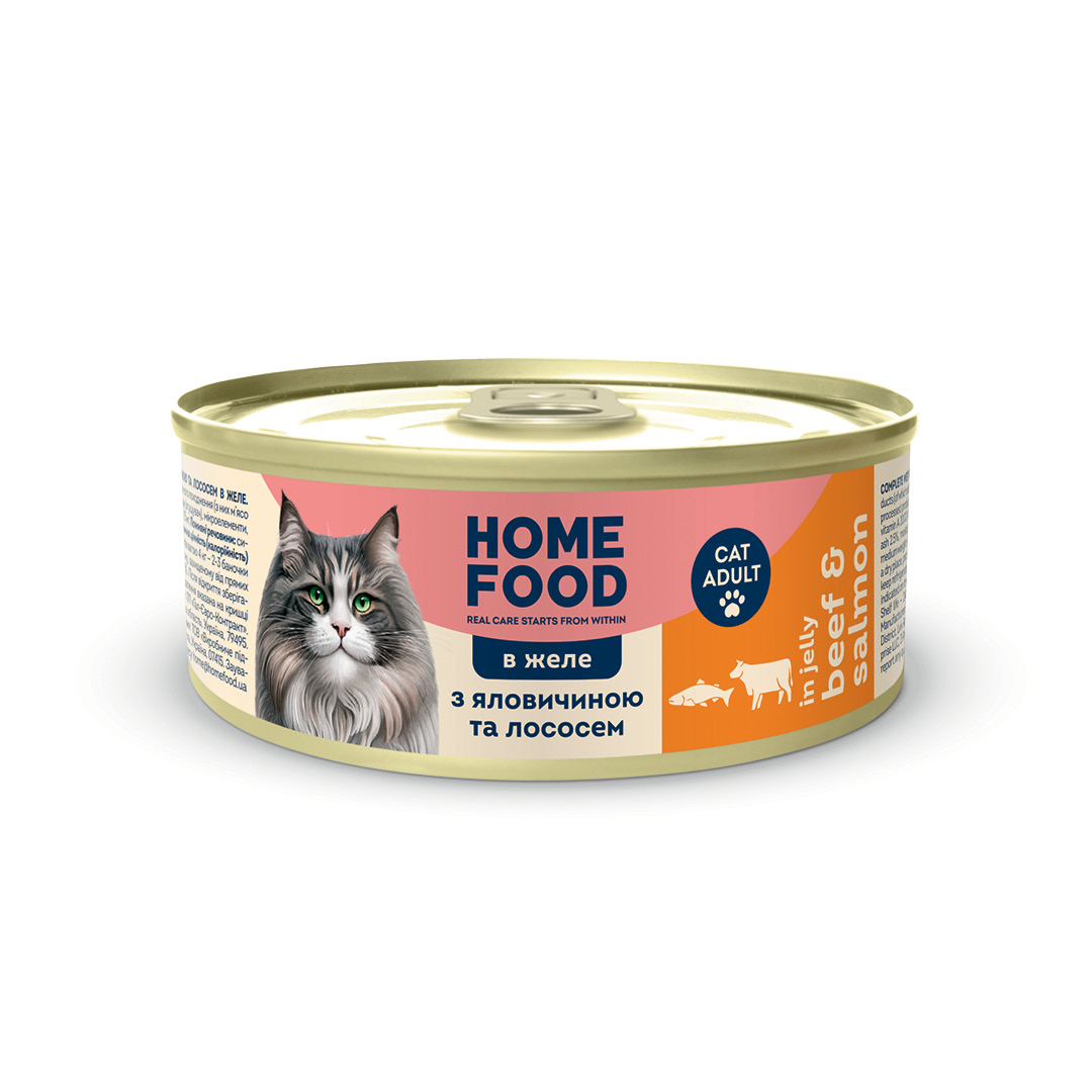 HOME FOOD влажный корм с говядиной и лососем