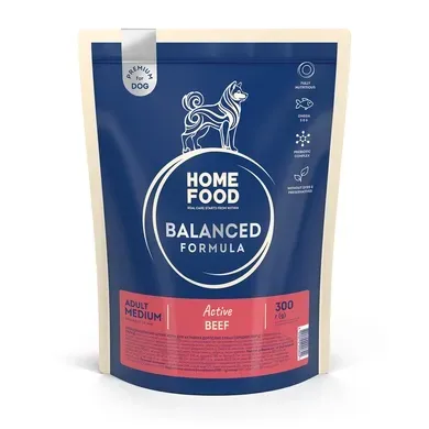 Сухий корм HOME FOOD для активних дорослих собак середніх порід Яловичина