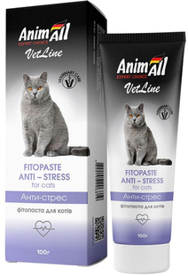 Фітопаста AnimAll VetLine Antistress проти стресогенних ситуацій для котів, 100 г