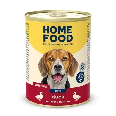 Беззерновий вологий корм HOME FOOD для собак Паштет з качкою
