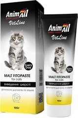 Фітопаста AnimAll VetLine Antistress Malt для виведення шерсті зі шлунку котів, 100 г