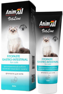 Фитопаста AnimAll VetLine Gastrointestinal для нормализации работы ЖКТ у котов, 100 г