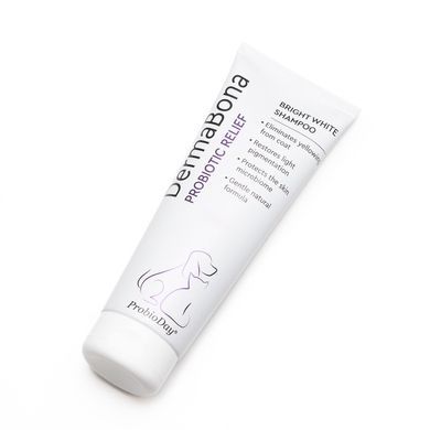 DermaBona ProbioDay Bright White Shampoo with Probiotics for White-Coated Dogs and Cats, 250 ml