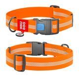 Ошейник для собак водостойкий WAUDOG Waterproof с QR паспортом, светоотражающий, пластиковый фастекс, XXL, Ш 40 мм, Длин 46-70 см, оранжевый