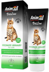 Фитопаста AnimAll VetLine Urinary для предотвращения заболеваний мочевыделительной системы у котов, 100 г