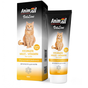 Фитопаста AnimAll VetLine Multivitamin мультивитаминная для кошек, 100 г