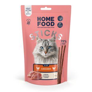 Treats for cats HOME FOOD Meat sticks Chicken, 40 g