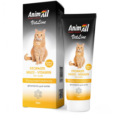 Фітопаста AnimAll VetLine Multivitamin мультивітамінна для котів, 100 г