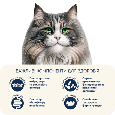 Complete hairball control dry food for sterilised/neutered adult cats Turkey and Berries, 10 kg