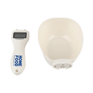 Electronic measuring spoon for feed dosing