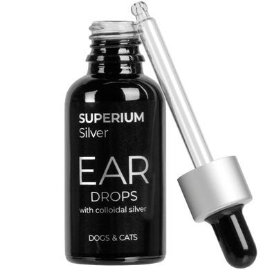 SUPERIUM Silver &mdash; краплі вушні з колоїдним сріблом для собак та котів Суперіум Сільвер, 30 мл