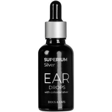 SUPERIUM Silver &mdash; краплі вушні з колоїдним сріблом для собак та котів Суперіум Сільвер, 30 мл