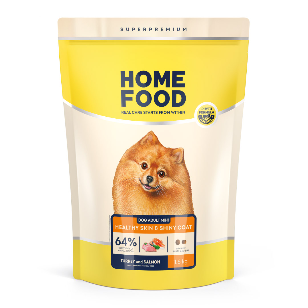 HOME FOOD dry food for healthy skin and shiny coat