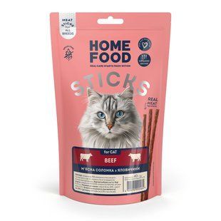 Ласощі для котів HOME FOOD М&rsquo;ясна соломка з яловичини, 40 г