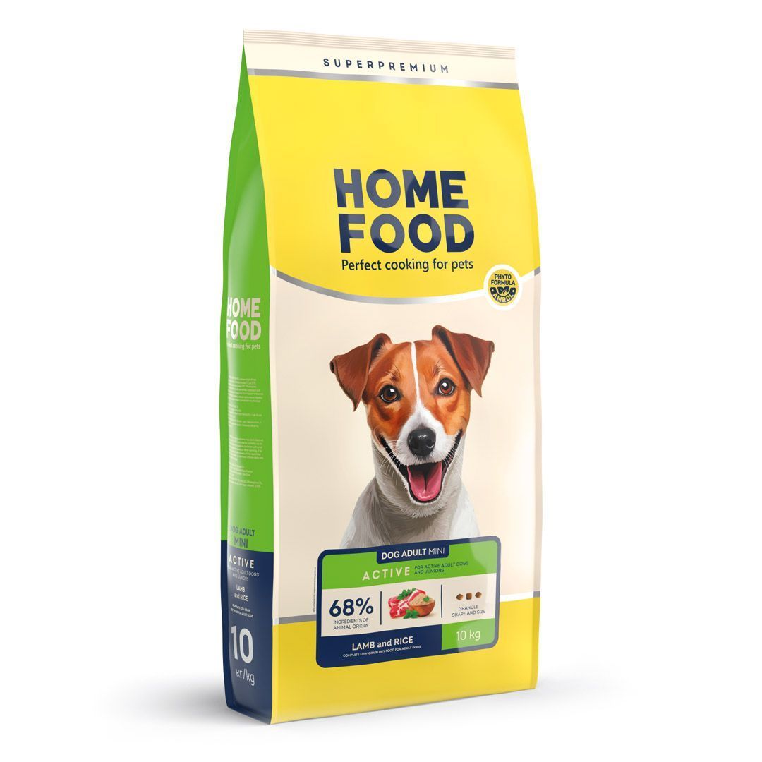 Низькозерновий сухий корм HOME FOOD для активних дорослих собак і