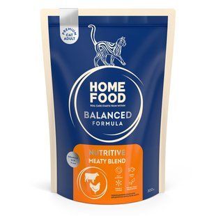 Complete nutritive dry food HOME FOOD for adult cats Meaty Blend Balanced Formula, 300 g