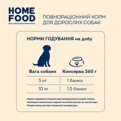 Complete wet food HOME FOOD for adult dogs with beef and salmon with vegetables in jelly, 8 х 360 g