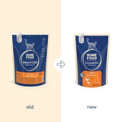 Complete nutritive dry food HOME FOOD for adult cats Meaty Blend Balanced Formula, 300 g