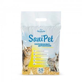 Природа Sani Pet &mdash; деревний наповнювач з ароматом лимона, 2.5 кг