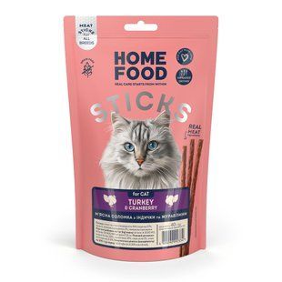 Treats for cats HOME FOOD Meat sticks Turkey and cranberry, 40 g
