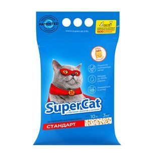 SuperCat &mdash; деревний наповнювач &laquo;Стандарт&raquo;, 10 л (3 кг)