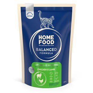 Complete dry food HOME FOOD for kittens 1-12 months Chicken and Lamb Balanced Formula, 300 g