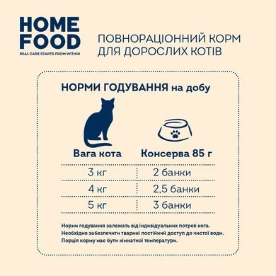 Complete wet food HOME FOOD for sterilised/neutered adult cats with chicken and shrimp in jelly, 85 g