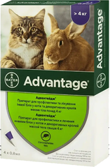 Капли Bayer Advantage 80 от блох для котов и котят свыше 4 кг