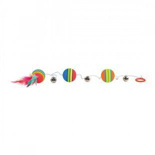 Trixie &ndash; rainbow ball set on elastic for cats, 80 cm, &oslash; 3.5 cm, foam rubber
