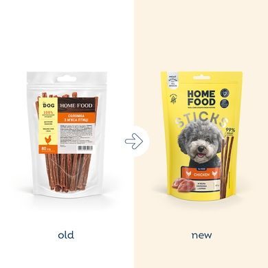 Treats for dogs HOME FOOD Meat sticks Chicken, 80 g