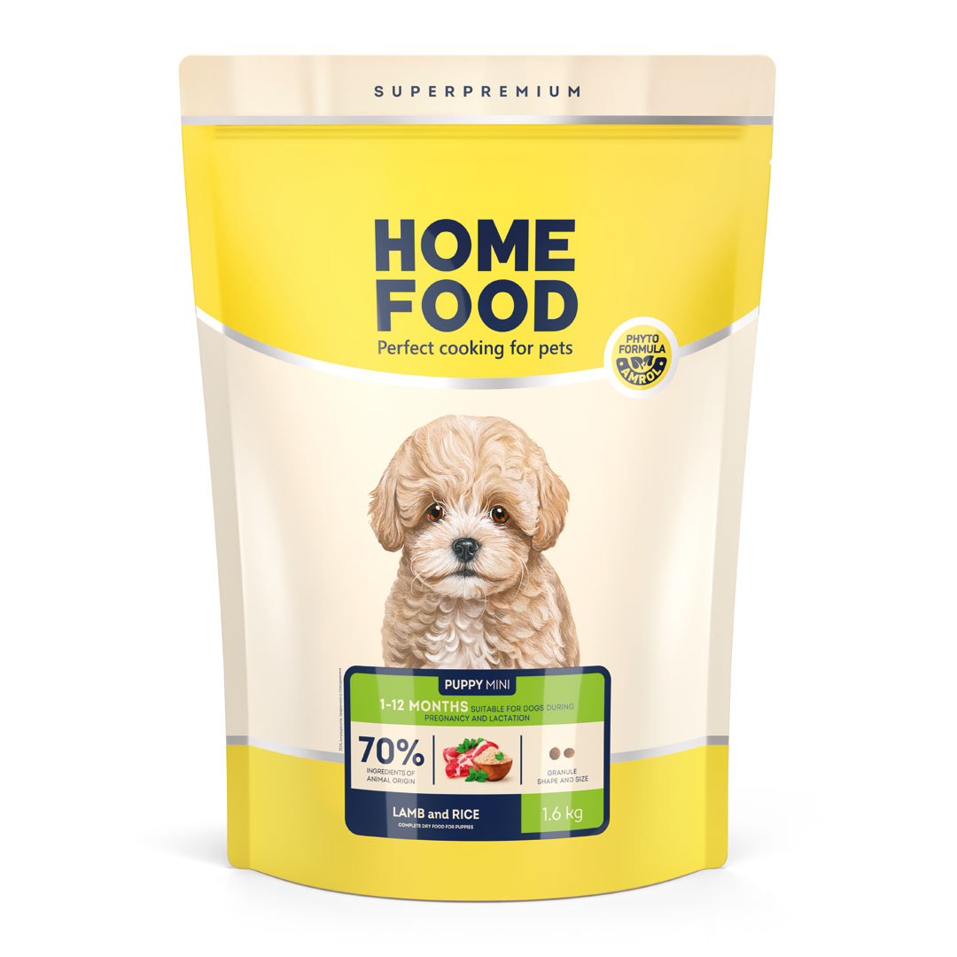 HOME FOOD dry food for small breed puppies lamb and rice