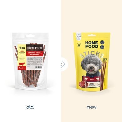 Treats for dogs HOME FOOD Meat sticks Beef, 80 g