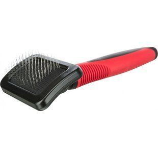 Trixie Soft Brush - щетка-пуходерка с мягкой щетиной и резиновой ручкой пластик/металл 7х16 см
