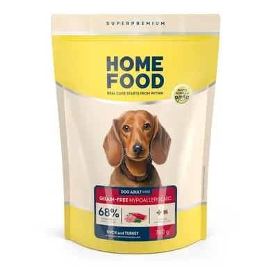 Беззерновий корм HOME FOOD для дорослих собак малих порід Качка та індичка