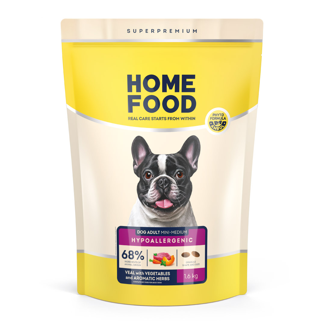 Гіпоалергенний корм Телятина з овочами HOME FOOD