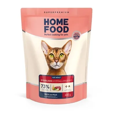 Беззерновий корм HOME FOOD для стерилізованих котів Качка та груша
