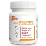 Vitamins with biotin for healthy skin and coat of small dogs and cats Dolfos Dolvit Beta Karoten & Biotyna Forte mini, 90 tablets