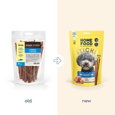 Treats for dogs HOME FOOD Meat sticks Salmon, 80 g